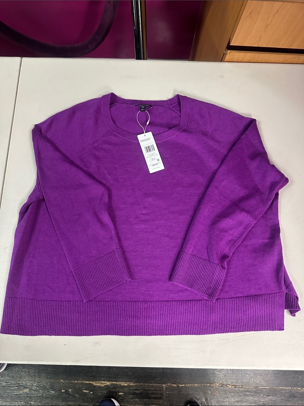 Eileen Fisher Vibrant Purple Crewneck Sweater